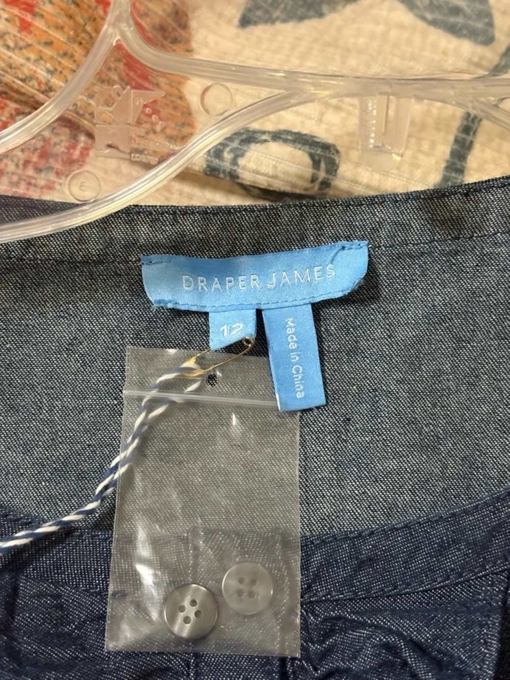 Draper James Indigo Ruffle-Placket Mini Dress - Picture 6 of 9